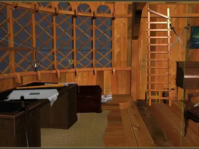 Old Ship Cabin 3D model