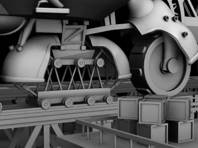 Ship Concept Digital art Low-poly 3D model