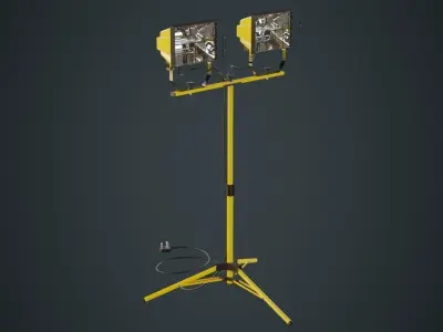 Halogen Work Light 3 Untextured 3D model