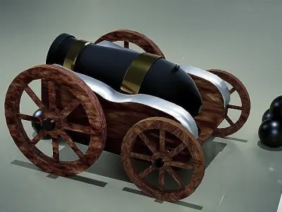 cannon Low-poly 3D model