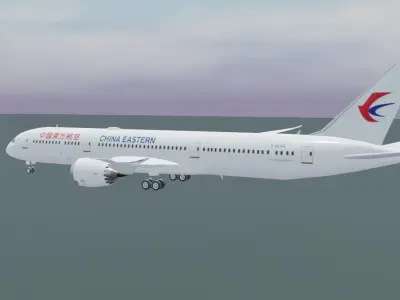 China Eastern Boeing 787-9 3D Model Low-poly 3D model
