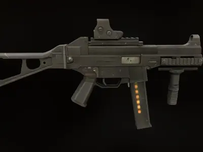 UMP-45 gun Low-poly 3D model