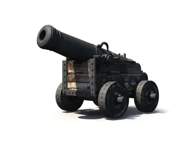 Medieval Cannon 3D model Low-poly 3D model