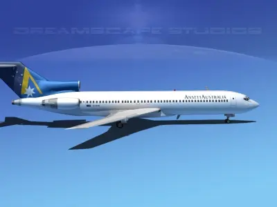Boeing 727-200 Ansett Australia 3D model