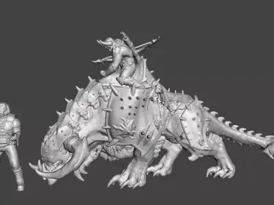 PINKY RIDER DEMON MINIATURE MODEL FIGURE FANTASY SCIFI GAMES RPG 3D print model