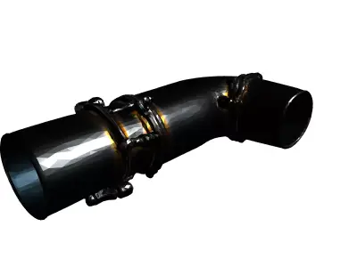 Realistic Metal Exhaust Pipe Section Low-poly 3D model