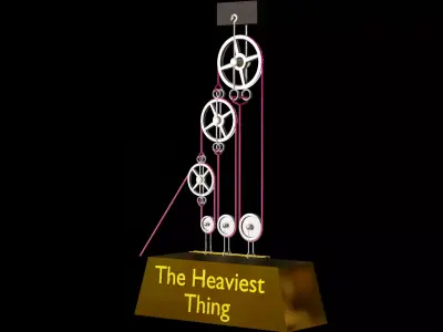 Mechanical Pulley Animated 9 3D model