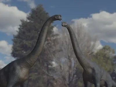 Brachiosaurus dinosaur Low-poly 3D Model  Low-poly 3D model