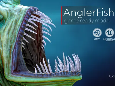 Anglerfish 02 Curse - Ocean predator - Angler fish 3d model - 8 Low-poly 3D model