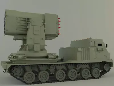 Military Russian Missle Luncher vehicle 3D model