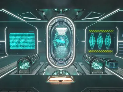 Sci-fi Interior Scene Low-poly 3D model purchase