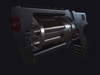 SCI fi revolver Low-poly 3D model