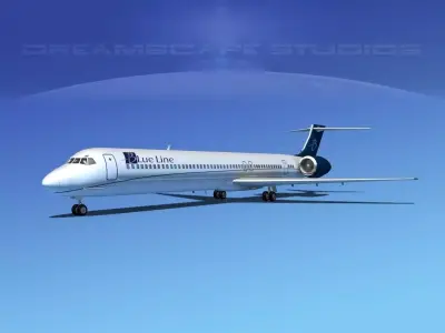 Douglas MD-80 Blue Line 3D model