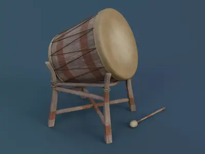War Drum Low-poly 3D model
