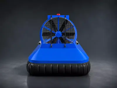 Blue Hovercraft Vehicle Low-poly 3D model