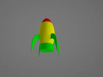 Simple Space Rocket Free low-poly 3D model