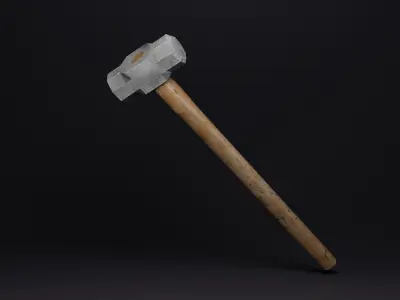 Low Poly Sledgehammer Game Ready 3D Weapon Model Low-poly 3D model