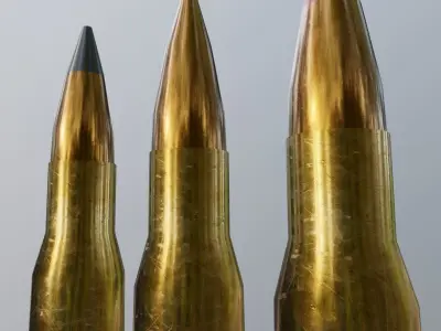 50 cal Bullets and Cartridge Free low-poly 3D model