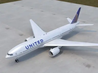 B 777-200 with Interior 3D model