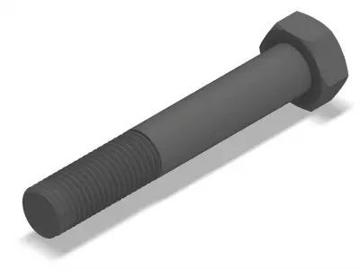 Bolt Partial Thread Hexagonal Head M24x150mm 3D model