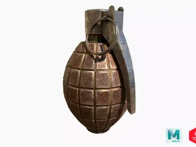 Bomb 3d Model grenade Low-poly 3D model