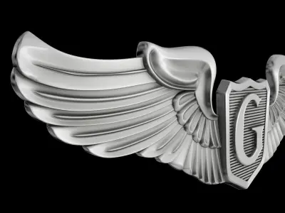USAAF Glider Pilot Wings Badge 3D model