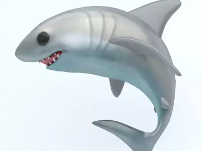 SHARK icon Low-poly 3D model