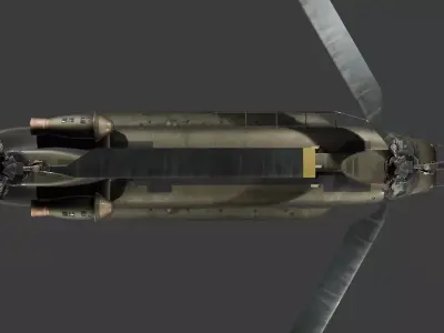 CH47-D Chinook Low-poly 3D model