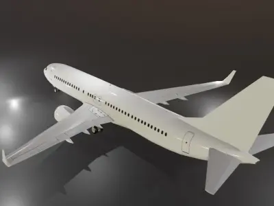Boeing 737-800   3D model Generic livery Low Poly Low-poly 3D model