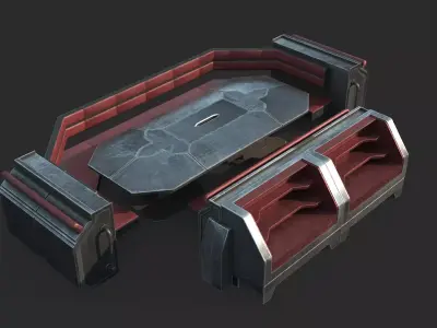 Sofa chair in futuristic sci-fi style 3D model