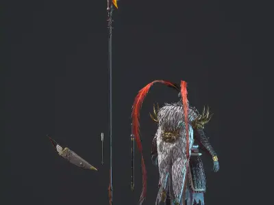 Lu Bu Hero Low-poly 3D model