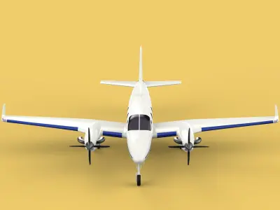 BUSINESS EXECUTIVE JET AIRPLANE AIRCRAFT TURBOPROP TWIN ENGINE 3D model
