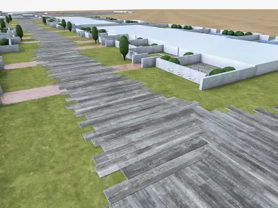 Beach Residence Resort Low-poly 3D model