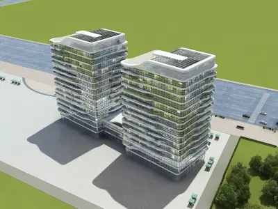 Commercial office building 3D model