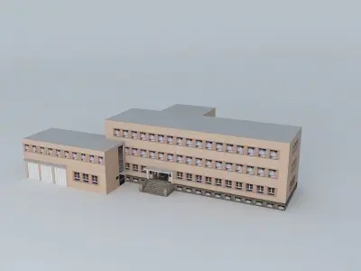 Military administration of Sisak Low-poly 3D model