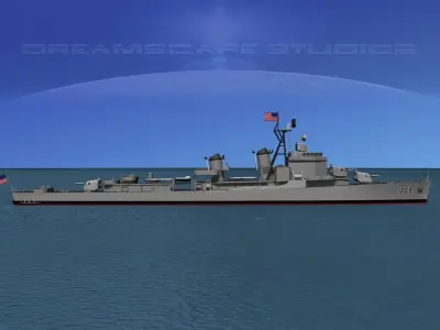 Gearing Class Destroyer DDR-834 USS Turner 3D model