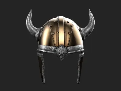 Viking Helmet Game-Ready PBR Low-poly 3D model