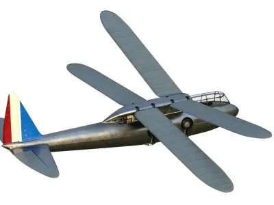 Ornithopter Riout 102T Alerion  Low-poly 3D model