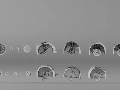 001654 3D Scan of Jaguar XKR II Suspension and Wheel Assembly 3D model