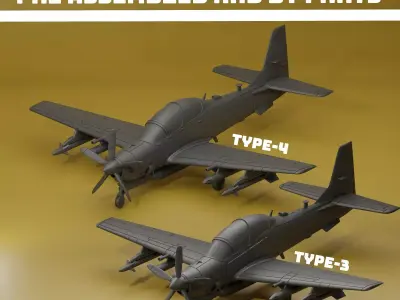A-29B SUPER TUCANO ADVANCE TWINS PACK V3 3D print model