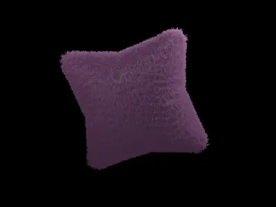 Square Faux Fur Pillow 1 3D Model Free 3D print model