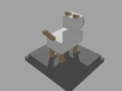 VOXEL DOG - MODEL 3 Low-poly 3D model