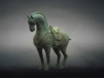 Carving Horse And Marble Stone Horse 3D model
