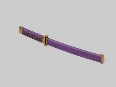 Japanese Furniture Kit - 3 Swords kit Low-poly 3D model