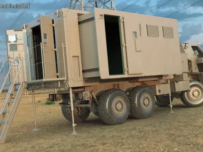 Deployed Military Mobile Command Truck 3D model purchase