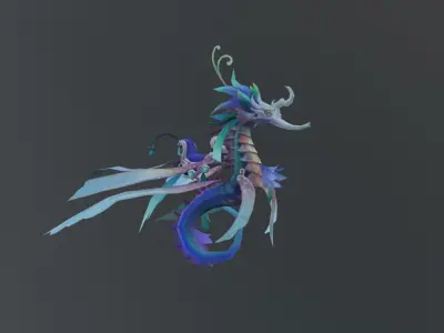 Sea Horse Fantasy Monster Low-poly 3D model