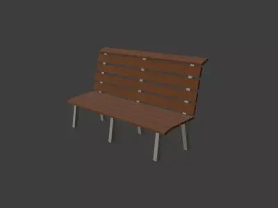 Low Poly Park Bench Low-poly 3D model