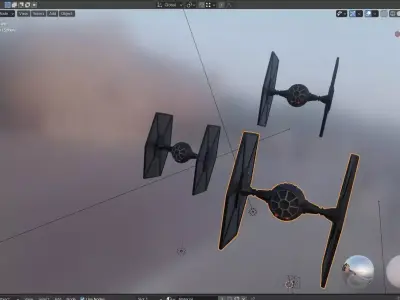 TIE fighter from the Star Wars movies Free low-poly 3D model