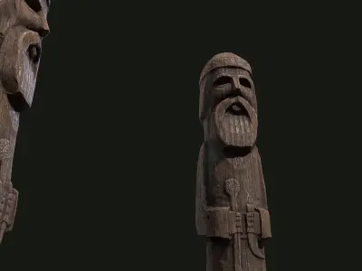 Totem wood 4 pbr 4k  Low-poly 3D model