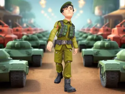 Green Uniform Soldier model pack Low-poly 3D model